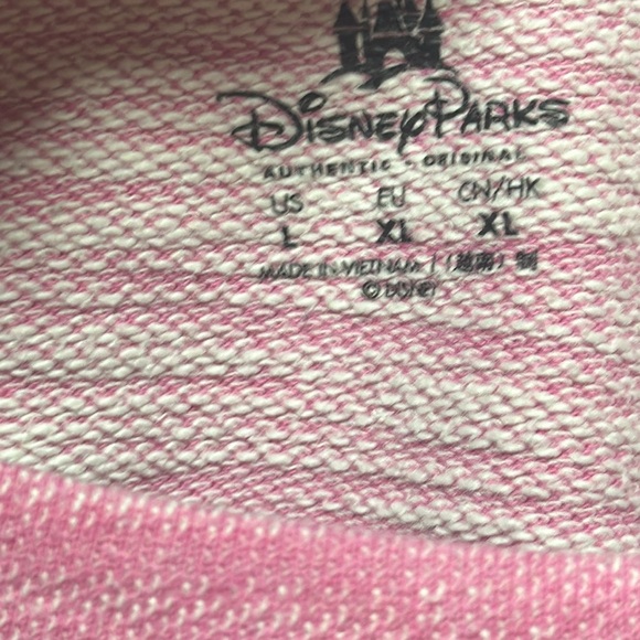 Large pink authentic original Disney Parks sweatshirt with Mickey & Minnie Mouse - Picture 3 of 7